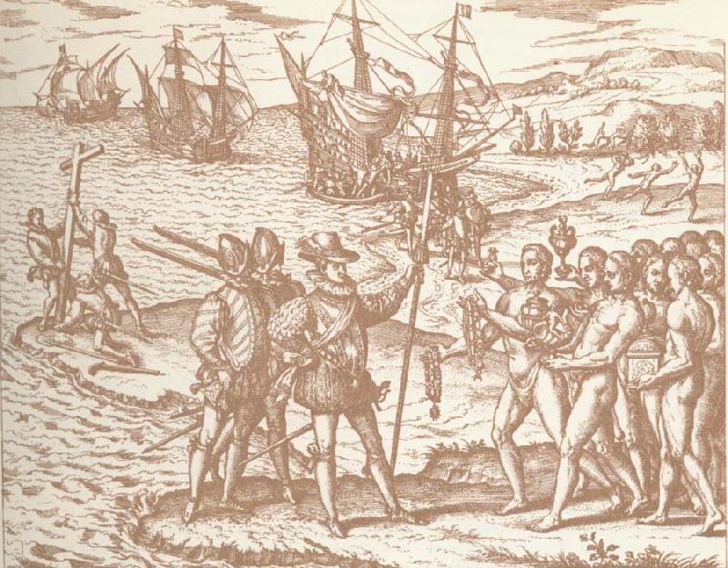  Columbia disembark pa Haiti with they royal spear in hand